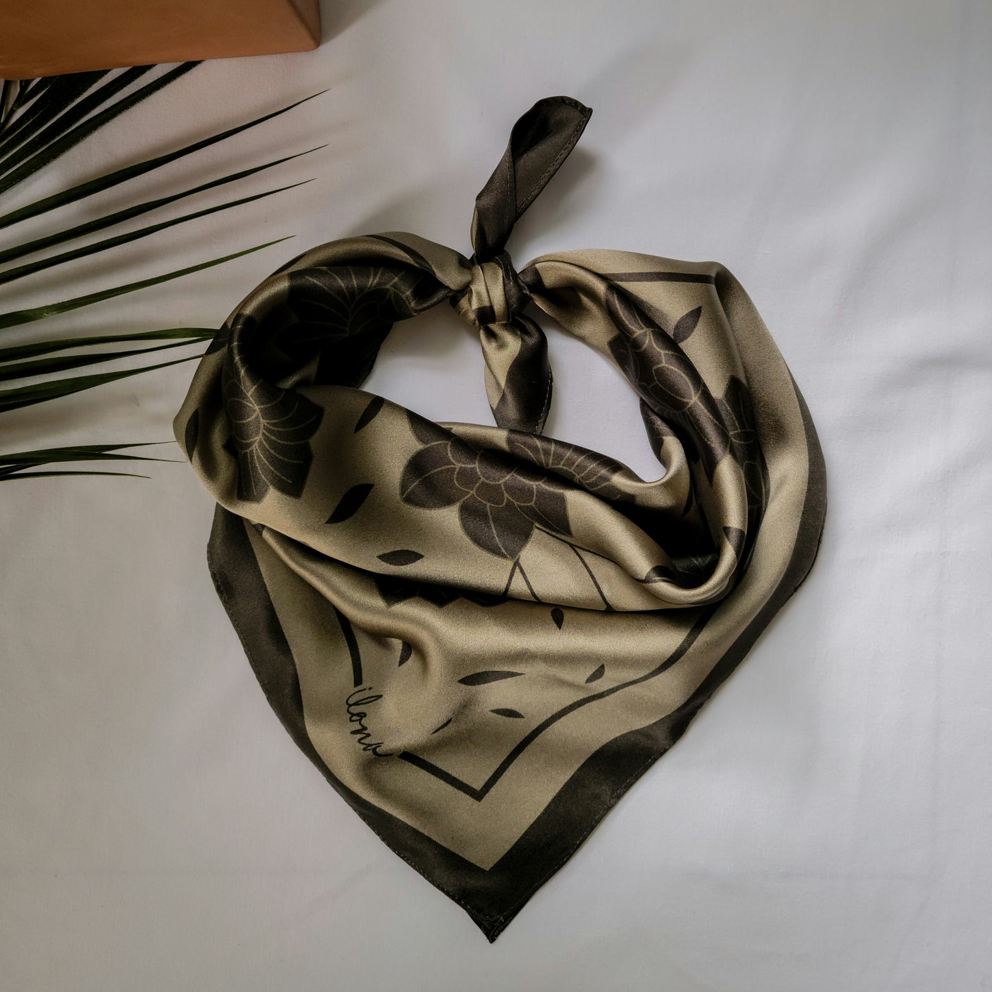 Kalocsa 100% Mulberry Silk Scarf - Oliva